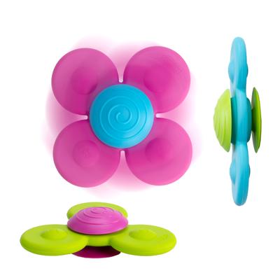 Fat Brain Toys Silicone Baby Toy Whirly Squiggs Teething with Swivel Suction Cup [Genuine Product] FA210-1