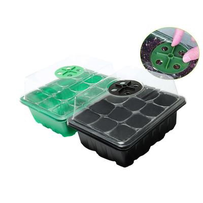 12 Holes Plant Germination Starter Tray with Humidity Dome Mini Greenhouse Germination Tray Stackable for Plant Growing