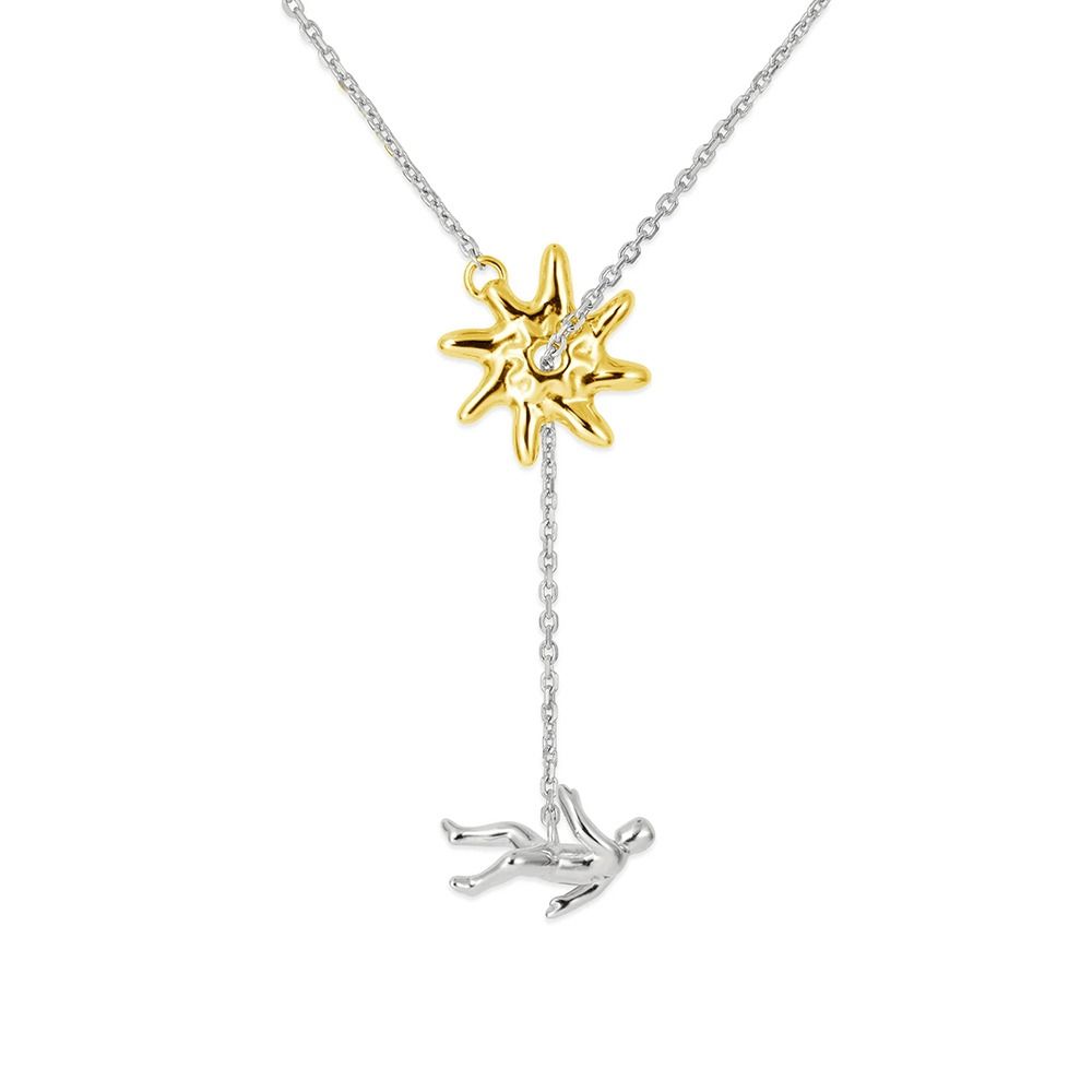 Regalo Creativo Simbolo di Perseveranza Collana da Uomo Personalità Semplice Collana con Ciondolo Colore Oro Colore Argento Accessori Gioielli