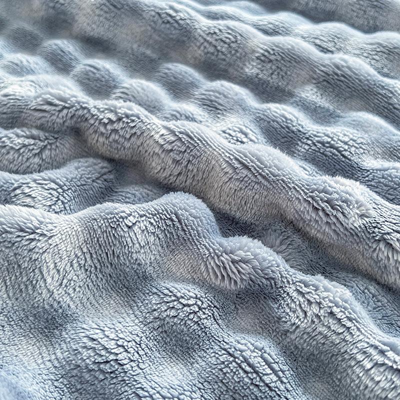 Soft Coral Fleece Winter Plush Blanket Solid Color Faux Rabbit Velvet Cozy Sofa Cover Single Skin-Friendly Fluffy Bed Cover
