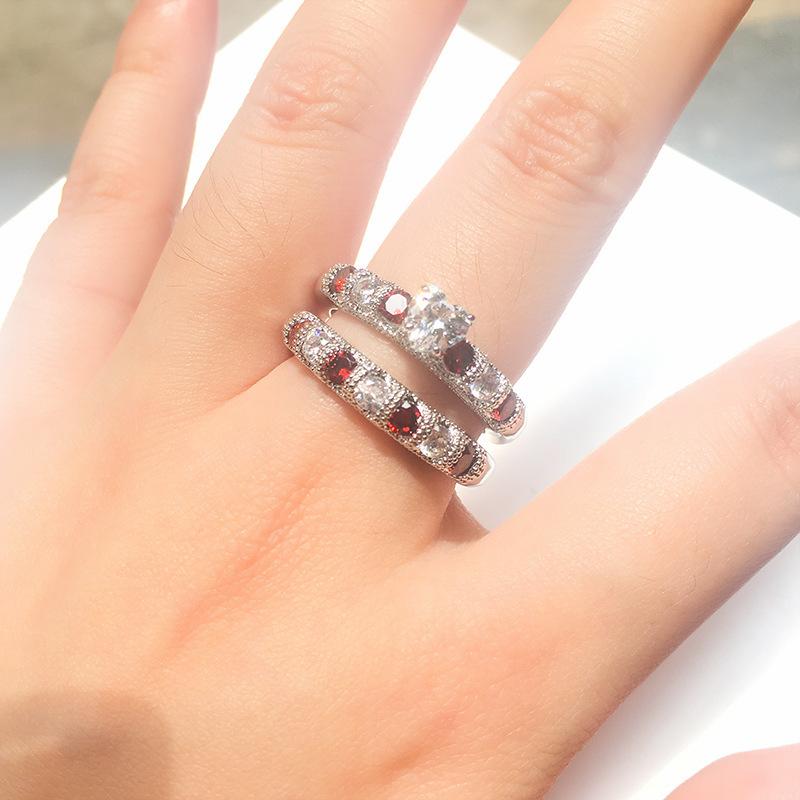 Personalized Fashion Combination 2-Piece Horse Eye Diamond Ring