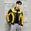 Men's Leather Jacket Splicing Contrasting Jacket Motorcycle Suit Racing Suit Men's Jacket Pu Jacket Machine