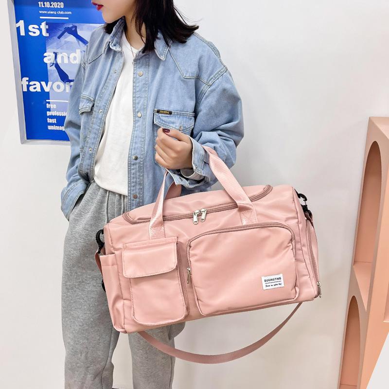 Large Capacity Fitness Bag with Wet/Dry Shoe Compartment, Oxford Cloth, Custom Logo Available.