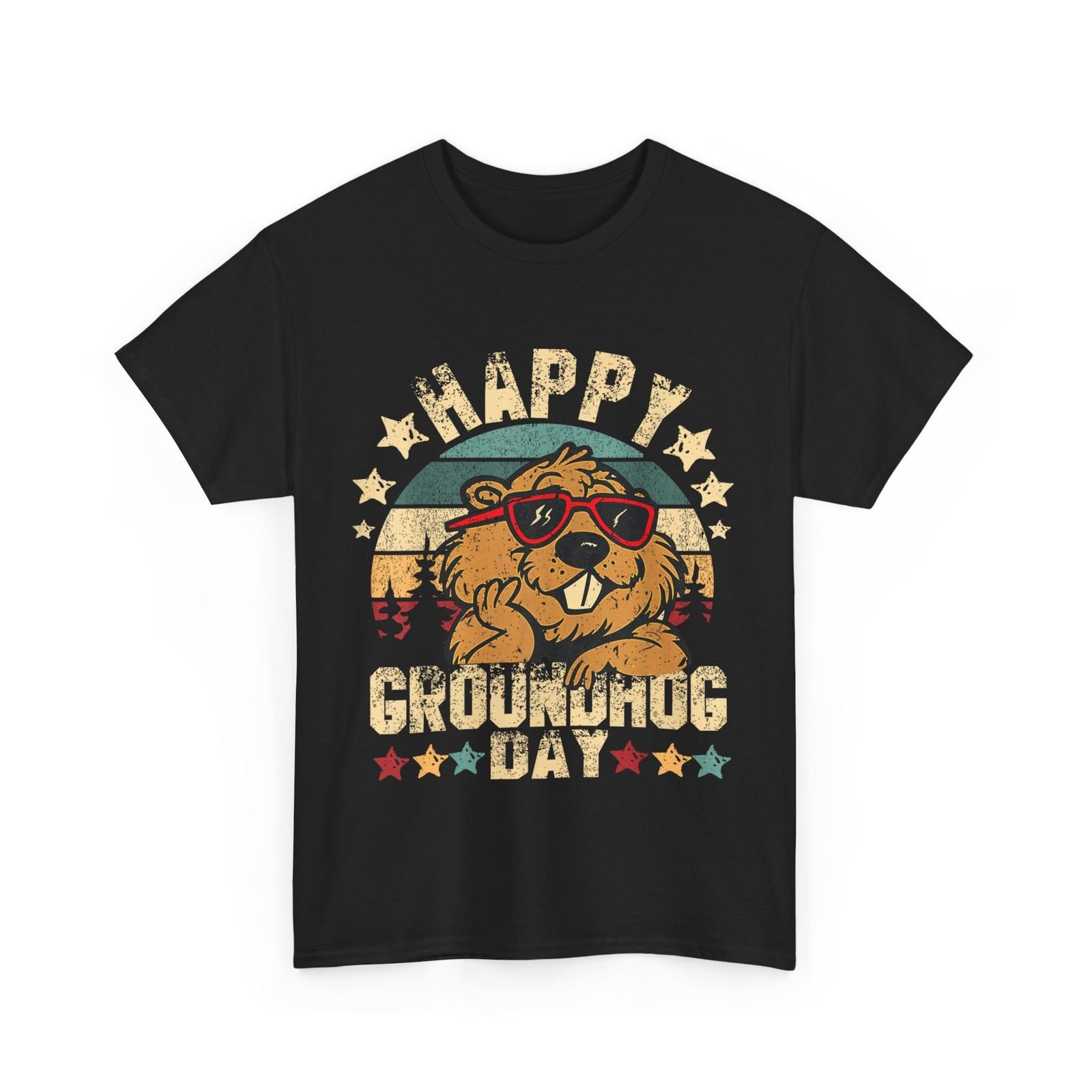 Happy Groundhog Day Ground Hog With Animal Lover T-shirt XL