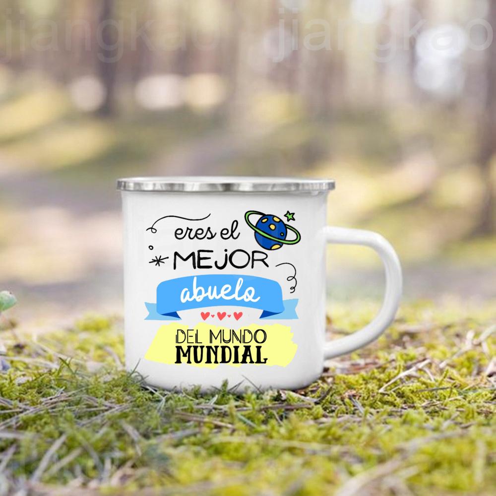 You Are Best Mom Dad Sis Bro Grandpa In The World Printed Mug Coffee Cups Camping Enamel Cup Holiday Birthday Gifts for Family