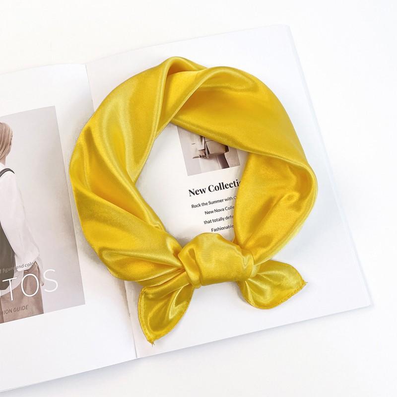 Pañuelo Cuadrado de Satén de Color Sólido de 60 cm para Mujer Ligero Elegante Chal Envolvente para el Cuello Accesorio Elegante Moda