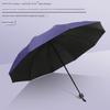 Large Thickened Windproof Reinforced Umbrella for Heavy Rain with Logo, Foldable Dual-Use Black Coating for Sun Protection and Uv Protection