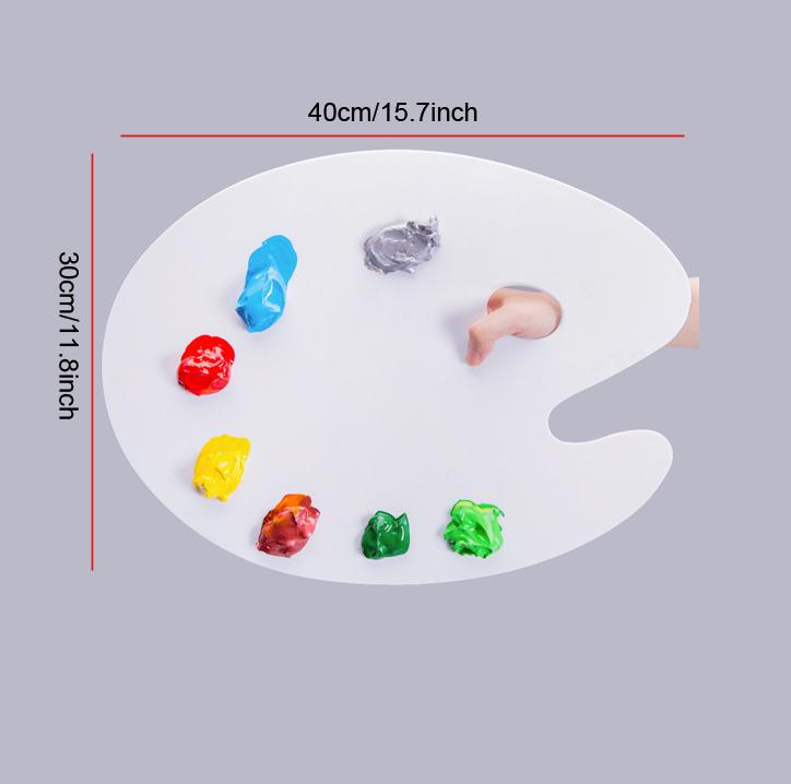 Acrylic White/Clear Artist Paint Tray Palette Color Mixing Painting Tool Oval Paint Pallet For School Artistic Supplies Makeup
