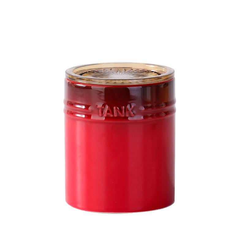 Colorful Ceramic Storage Tank Creative Household Kitchen Grains Coffee Flower Tea Candy With Lid Storage Box Sealed Jar