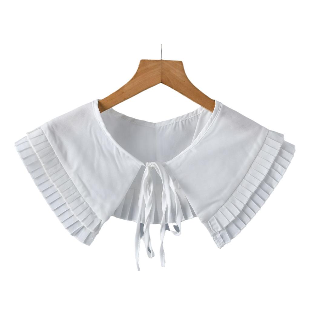 Adjustable Bowknots Fake Collar Blouse Tops Removable Detachable Shirt Collar False Lapel Blouse Top Women Clothes Accessories