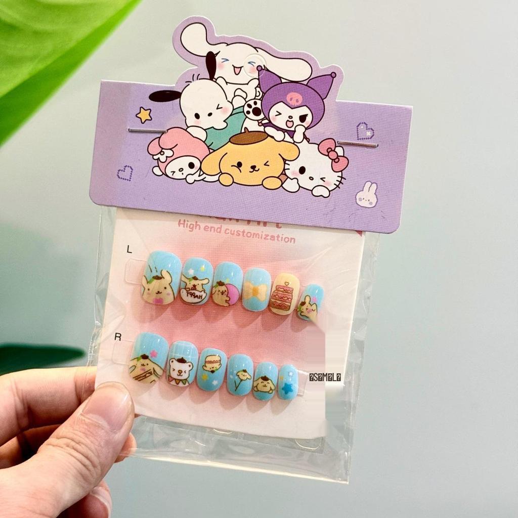 Sanrio Cute Kawaii Cartoon Nail Tips for Kids: My Melody, Hello Kitty, Kuromi