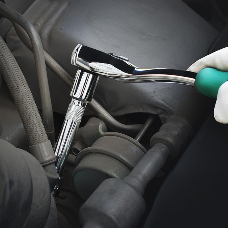 1/4Inch Adjustable Wrench and Sockets Set Convenient Portable Tool Kit for Home Car Repair and Mechanical Maintenance