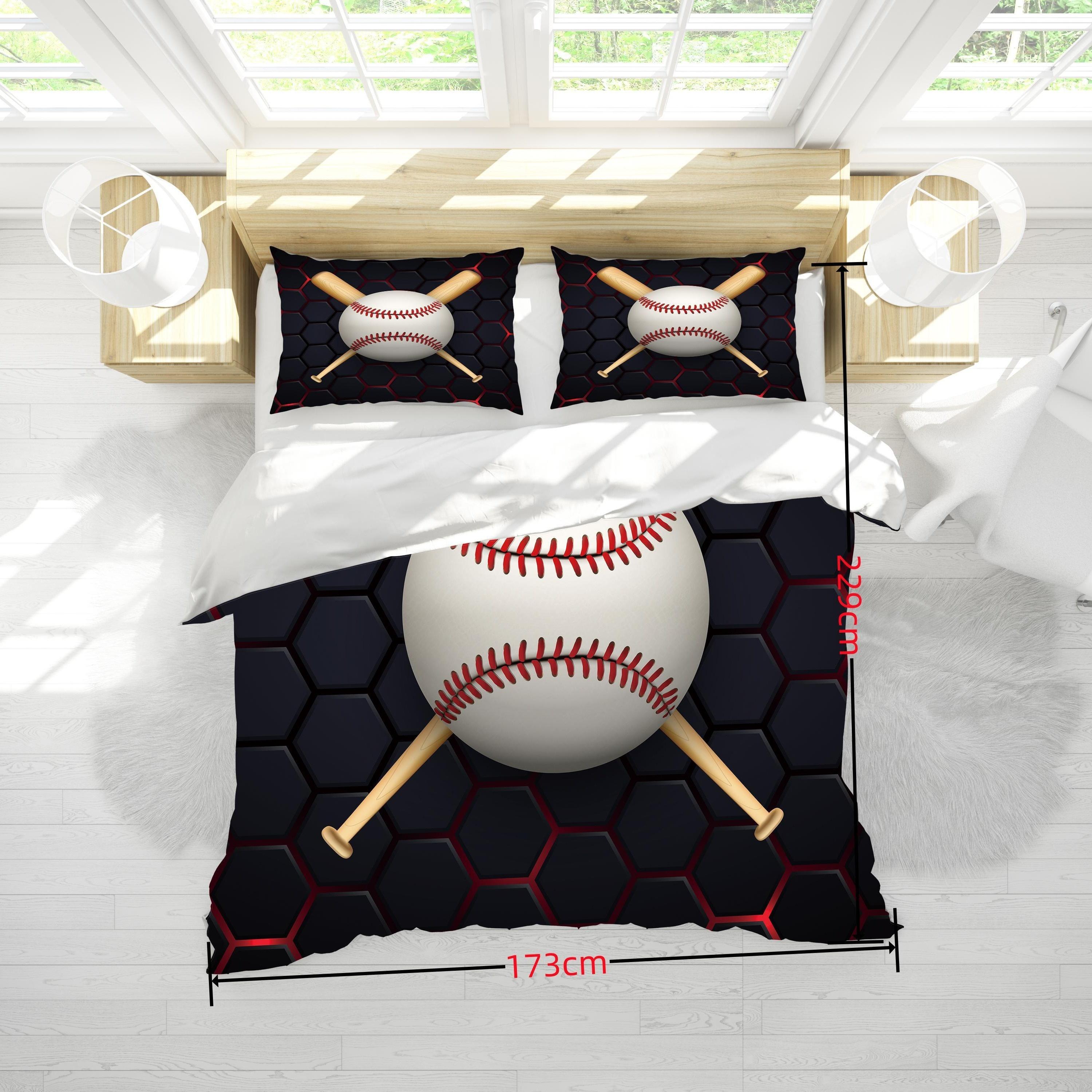 Baseball 3pcs Set 155x200cm