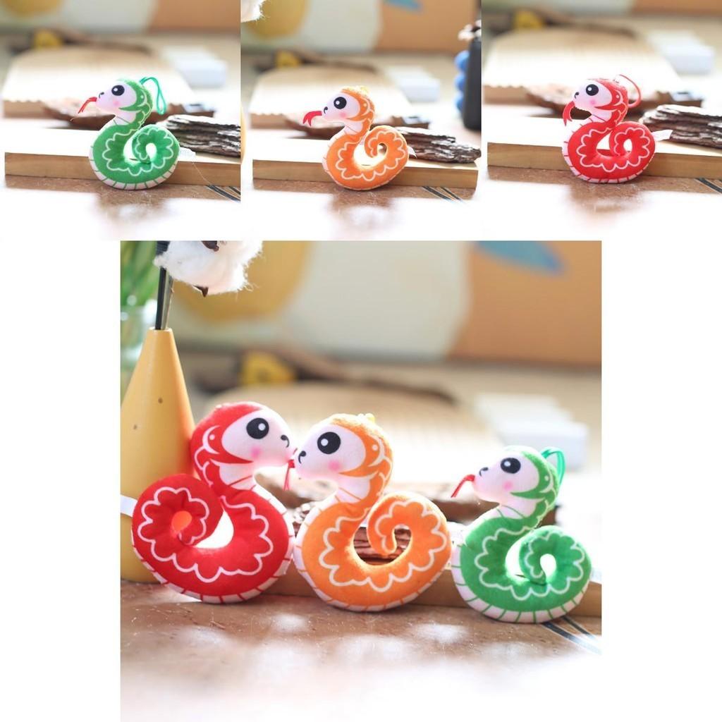 Adorable Plush Snake Keychain Cute And Creative Cartoon Animal Toy For Bags And Keys
