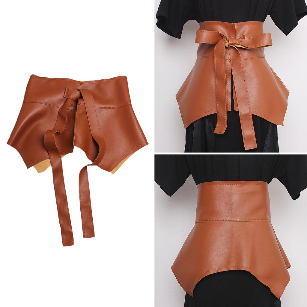 Peplum Waist Cincher Elegant Chain for Dress Elastic Ruffle Waistband Trendy Underbust Waist Chain Wide Belt
