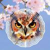 3D Owl Mandala Wind Chime Rotating Metal Art Decor for Garden Patio Yard Outdoor Home Decoration