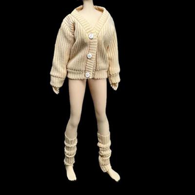 1/12 Scale Button Down Sweater Loose Outerwear Casual Slim Fashion Doll Open Front Cardigan for 6''