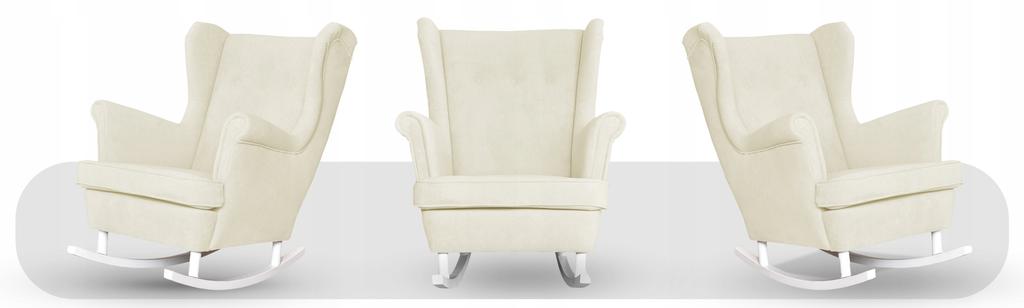 Fotel uszak bujany skandynawski welur kremowy jasny Hunter Family Meble beżowy