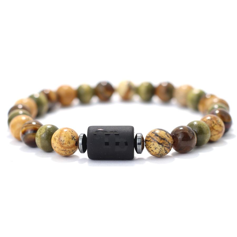 Twelve Zodiac Signs Beaded Bracelet Natural Hematite Tiger Eye Stone Braclet Men Women Buddha Beads Yoga Healing Couple Braslet