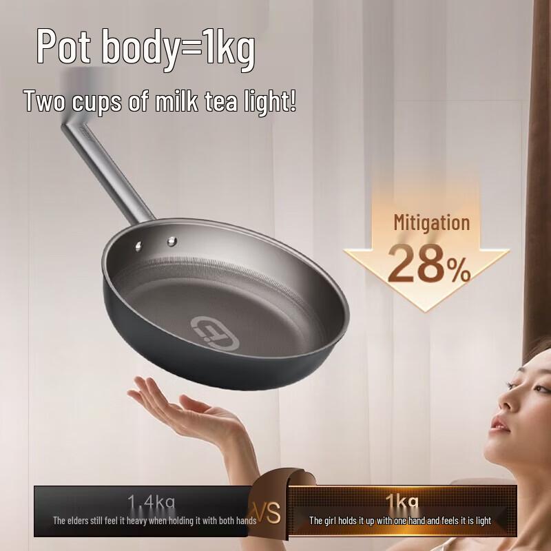 ASD 28cm Non-Coating Titanium Frying Pan with Lid