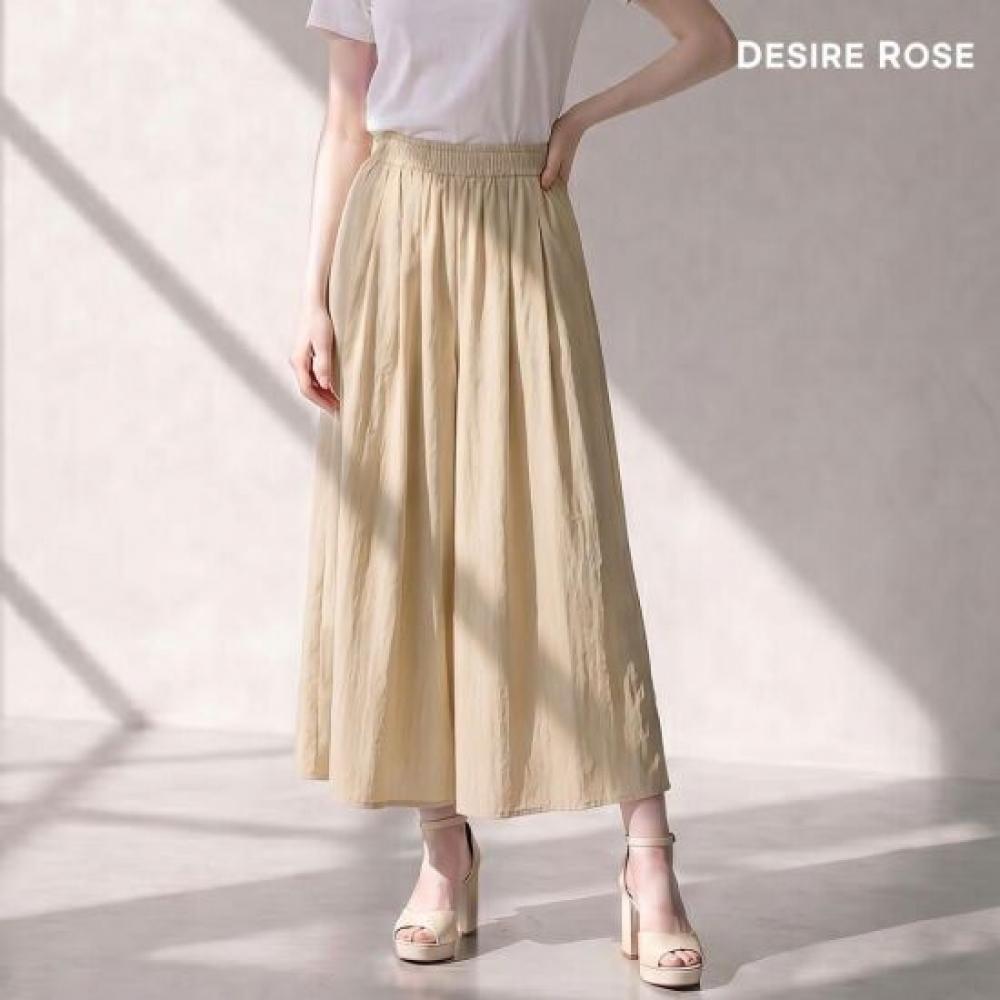 Desire Rose Women Summer Banding Wide Pleated Skirt Pants