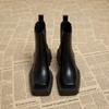 Autumn Winter Vintage Thick Heel Women Knee High Boots Fashion Square Toe Shoes Female Punk Short Booties  De Muje