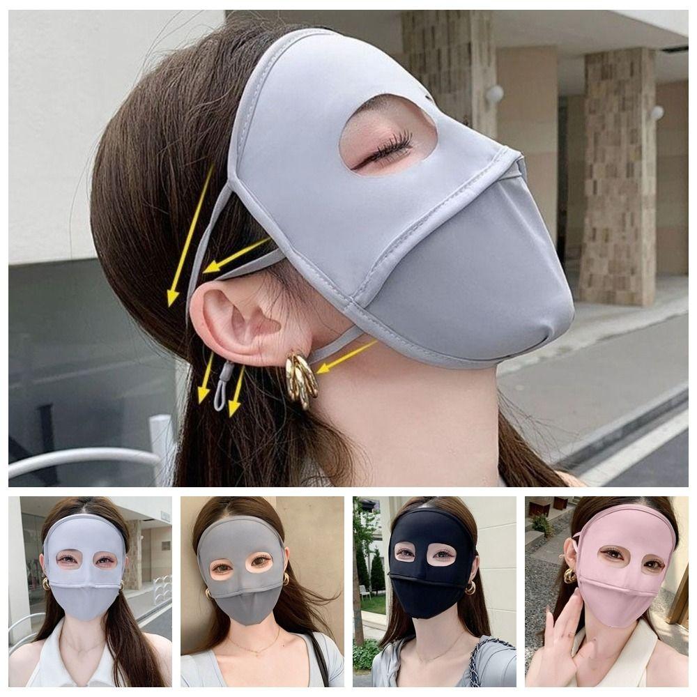 

Full Face Sunscreen Mask UV Protection Face Cover Thin Face Gini Mask Riding чорний