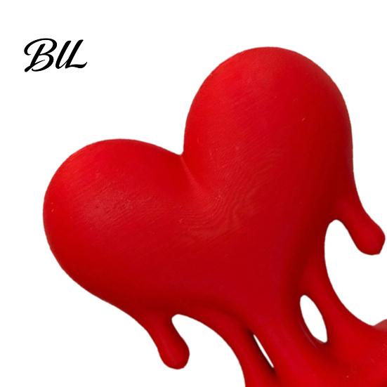 Modern Decoration Melting Heart Sculpture 3D Printed Dripping Figurine Romantic Love Themed Home Decor for Room Desk Shelf Artistic Statue