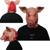 Disturbing Halloween Pig Head Mask For Masquerade Parties Animal Cosplay Latex Hood