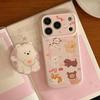 Korean Style Cartoon Puppy Suitable for Apple 17promax Mobile Phone Case Iphone16 Magnetic Bracket 15 Anti-fall 13 Soft Shell