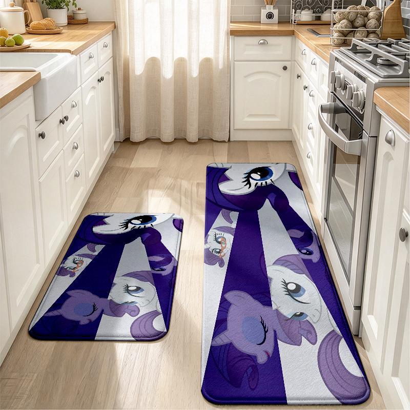 Rarity Print Flannel Kitchen Mat Christmas Soft Area Rug Non Slip Floor Carpet Home Decoration