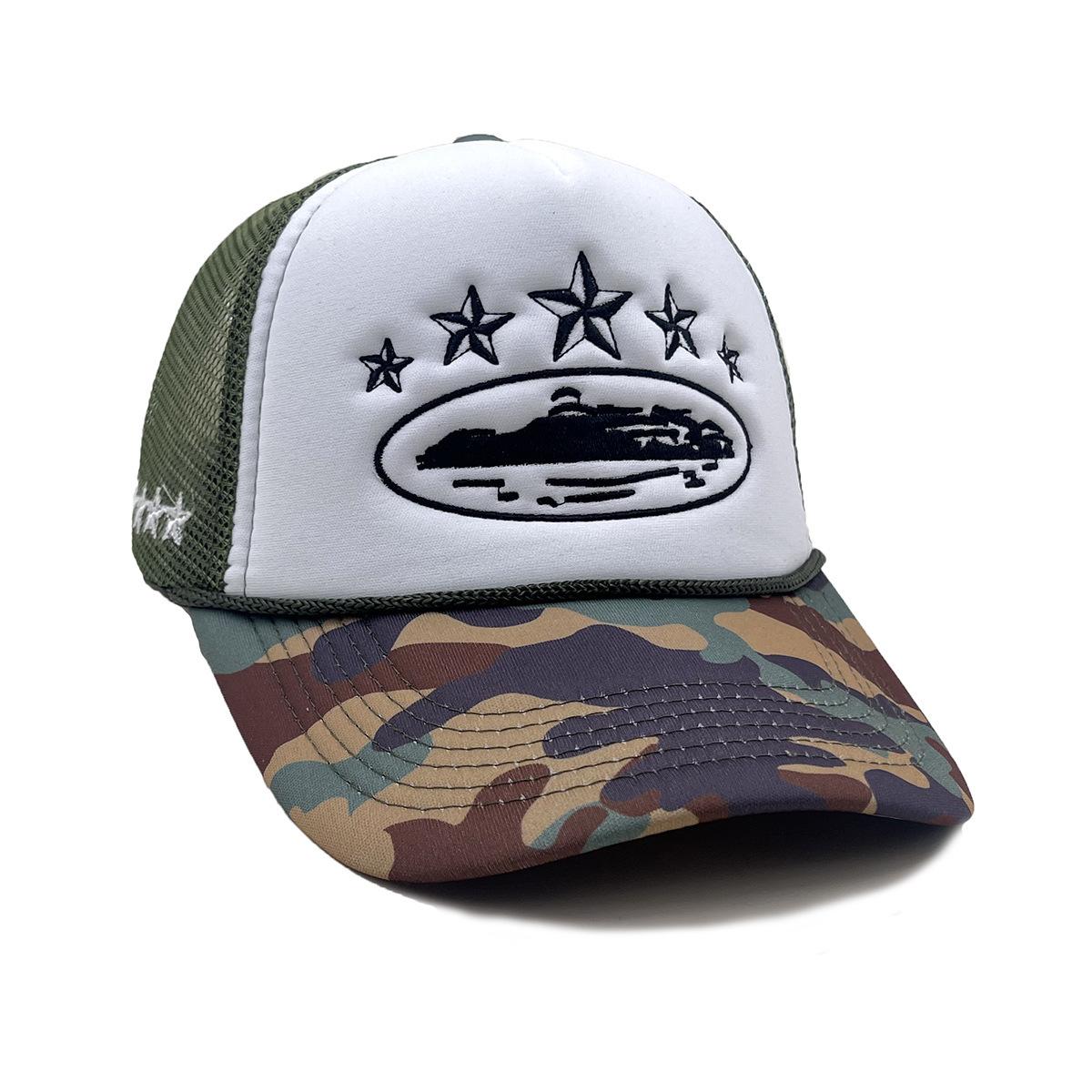 

Pentagram Printed Baseball Cap Outdoor Sponge Mesh Cap Summer Breathable Mesh Truck Driver Cap adjustable 55-60cm