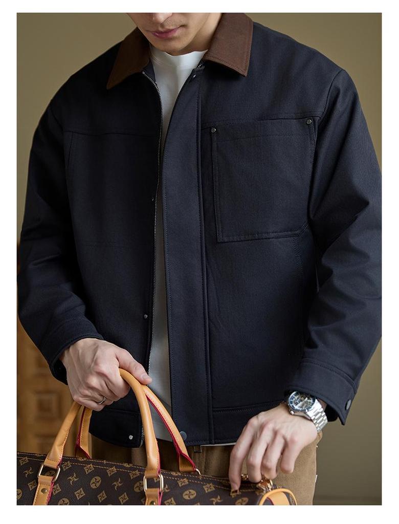 Men's Retro Barn Style Lapel Jacket - Spring/Autumn Casual Workwear