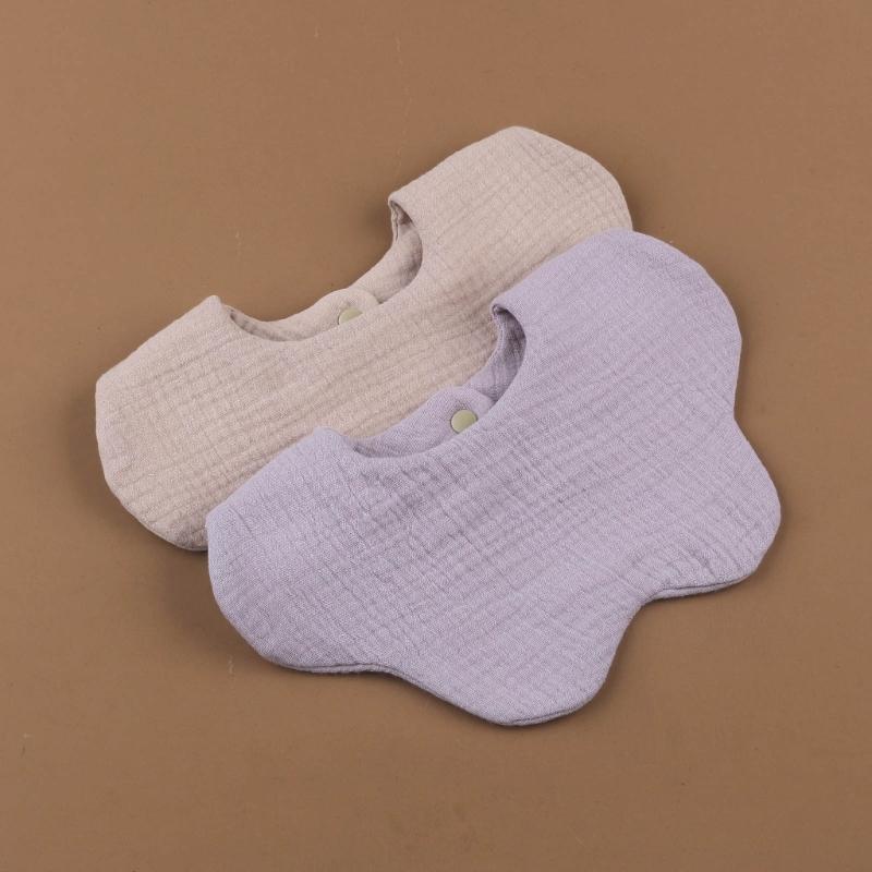 2PCS Baby Drooling Bib Burp Cloth for 0-24 Months Infants Cotton Saliva Towel Unisex Breathable Baby Bibs for Newborn