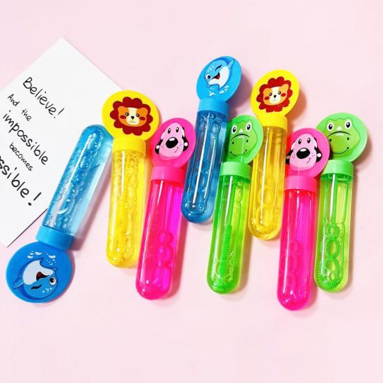 Seifenblasenmaschine Kleine Größe Mini 3 Löcher Cartoon Niedlich Unterhaltung Lebendige Farbe Kleines Tier Seifenblasenstab Kindergarten Spielzeug