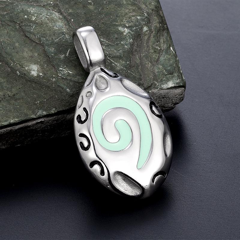 

Trendy Hearthstone Spiral Titanium Steel Pendant for Men