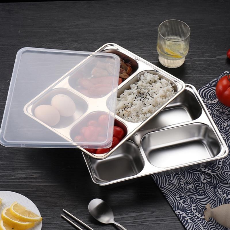304 Stainless Steel Dinner Plate Serving Dish Rustproof Dishware For Family Outdoor Camping Kitchen Use