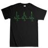 Gun Heartbeat Unisexs Cotton TShirt Casual Athletic Hipster Black Green