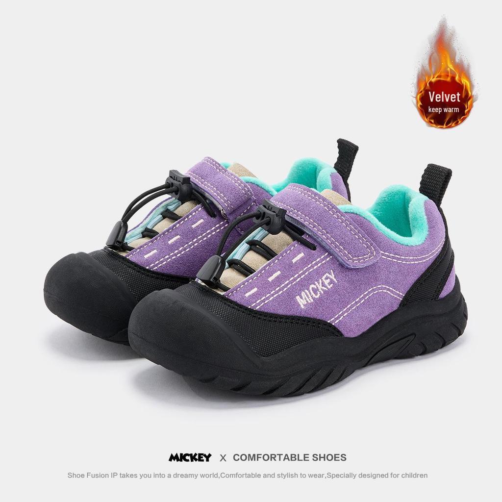 Disney Youth Large Casual Sports Shoes - 2025 Winter Velvet-Lined Girls' Sneakers, Cute and Comfy.