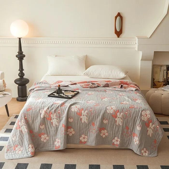 New Class a Cotton Is Not Easy to Shrink 6 Layers Gauze Blanket Towel Blanket Summer Blanket