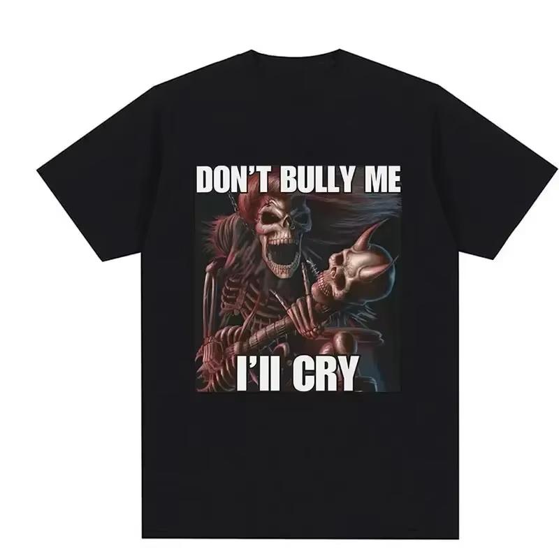 Ich habe Angst, mit Frauen zu reden T-Shirts Harter Skelett Meme Männer Frauen Print T-Shirt Baumwoll-T-Shirt Übergroßes Kurzarm-T-Shirt