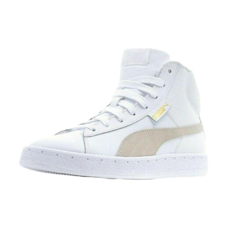 Puma Mid Leather Fur Lined Comfortable Casual Warm Thickened Durable High Top Sneakers Unisex Sneakers White 364977-02