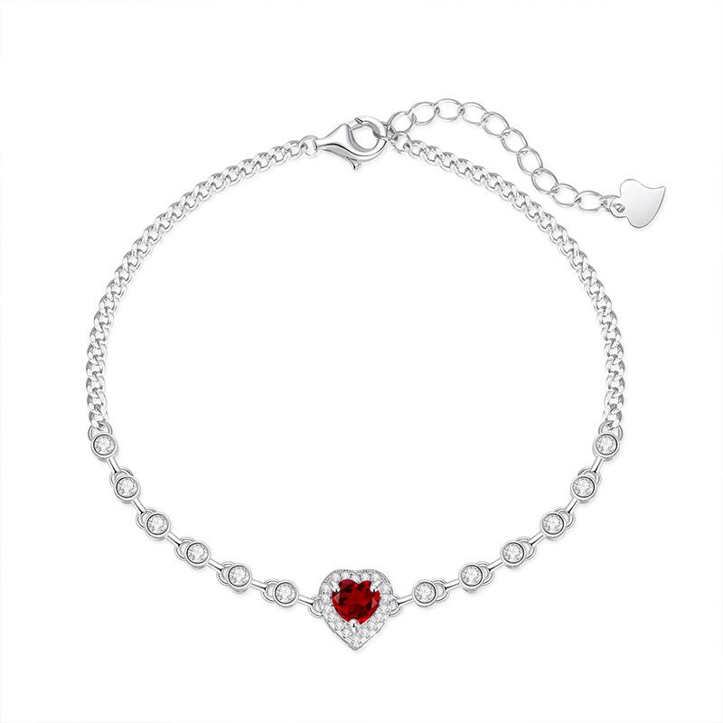 Jewelry natural stone bracelet S925 silver, inlaid with translucent multi-color crystals, bracelet, fashionable and simple for women
