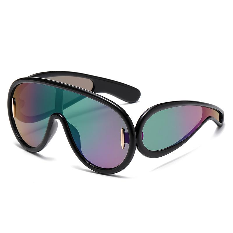 New Large Frame One-piece Sunglasses European and American Future Style Hip-hop Sunglasses Women's Outdoor Sunglasses