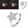 Stunning Fashion Windmill Shape Ring With Silver Plated Flower Design For Women