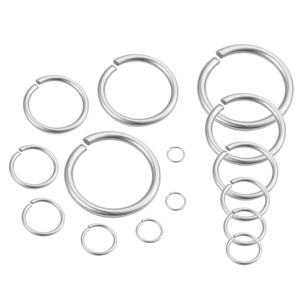 12/15/20/25/30/mm Stainless Steel Connector Split Ring  For  Necklace Bracelet Jewelry DIY Making Accessories Jump Ring
