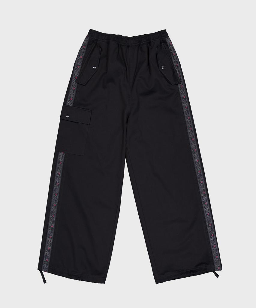 Yuupeu Side Tape Cargo Pants - Black