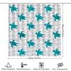 Blue Sea Turtle Bath Shower Curtain White Background Waterproof Bathroom Decorations Plastic Rod Pocket Hook Set Modern Home Dec