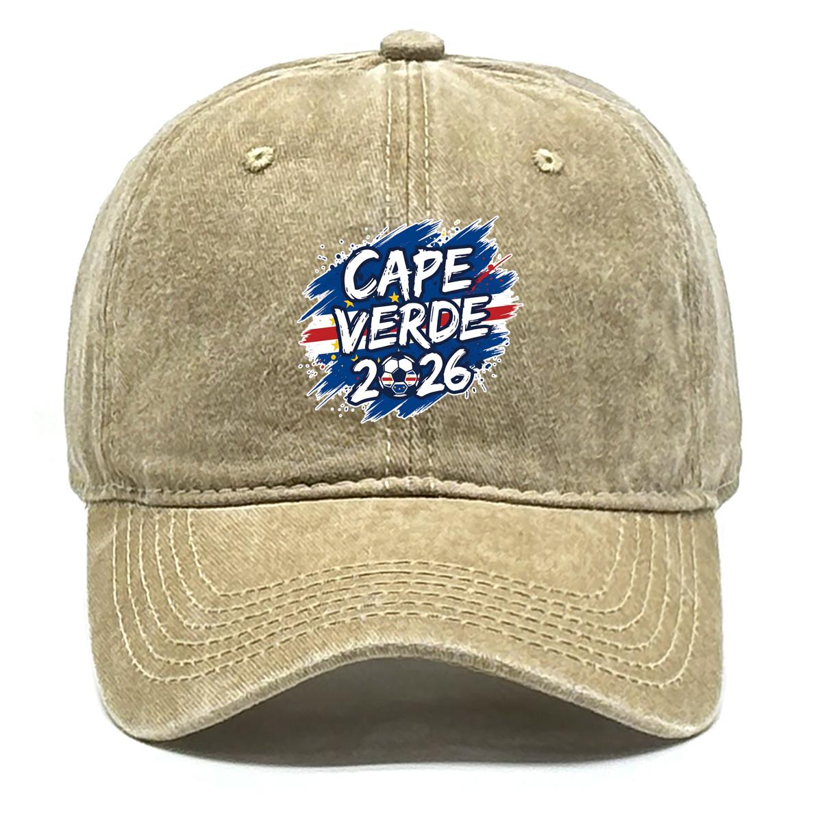 

Snapback Baseball Cap With 2026 Football Soccer CAPE VERDE Flag Printed , Adjustable Sun Hat Retro Simple All-season Slouchy Dad Hat as the picture хакі