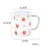 450ML Colour Glass mug Water cup Printing Starry Sky Coffee Mug with spoon lid Breakfast Milk Cup Children's Gift